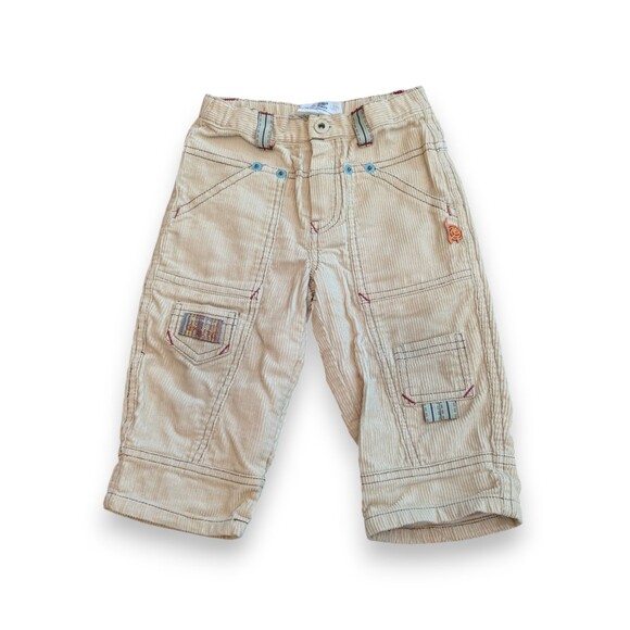 Deux Par Deux Khaki Tan Corduroy Cargo Pants Toddler Infant Boys Size 12 Months - Picture 1 of 9